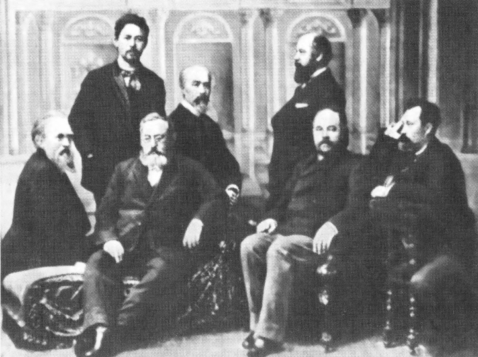 Чехов с сотрудниками журнала «Русская мысль». Фото 1893 г.