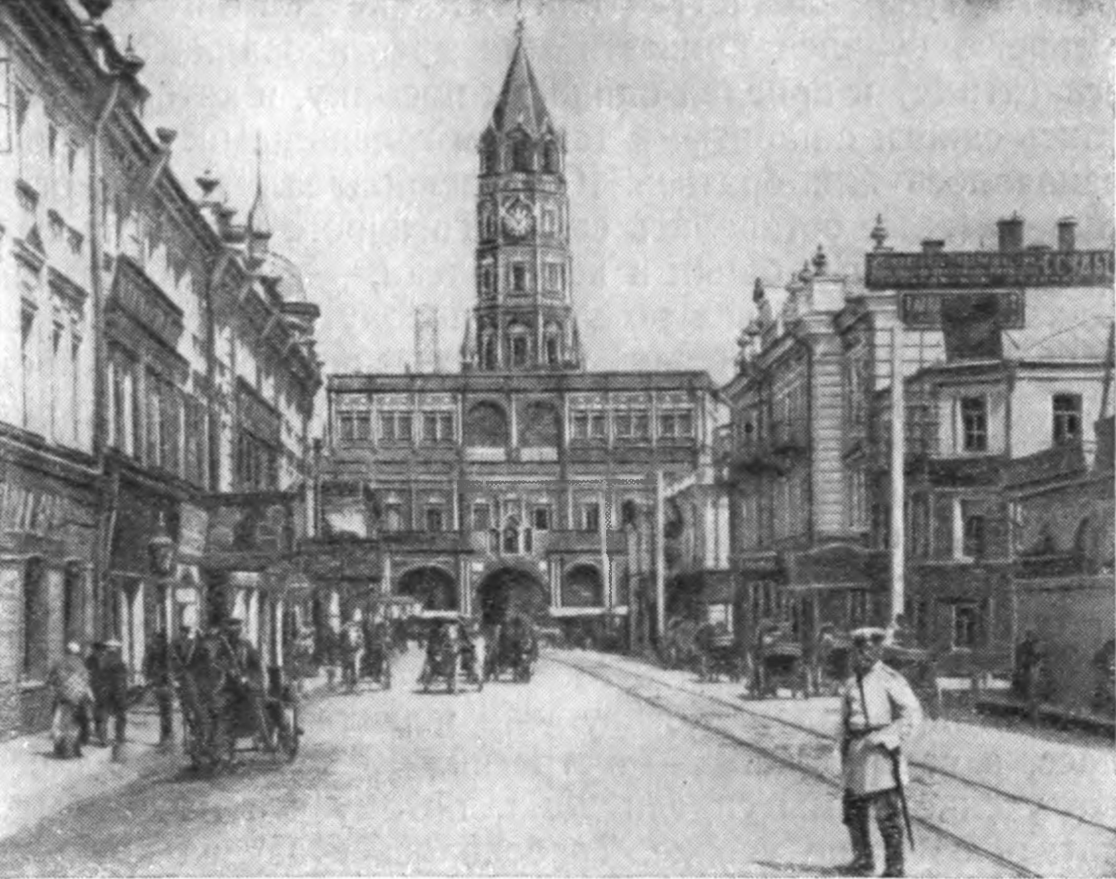 Москва. Сретенка. Сухарева башня. Фотография 1880-х годов