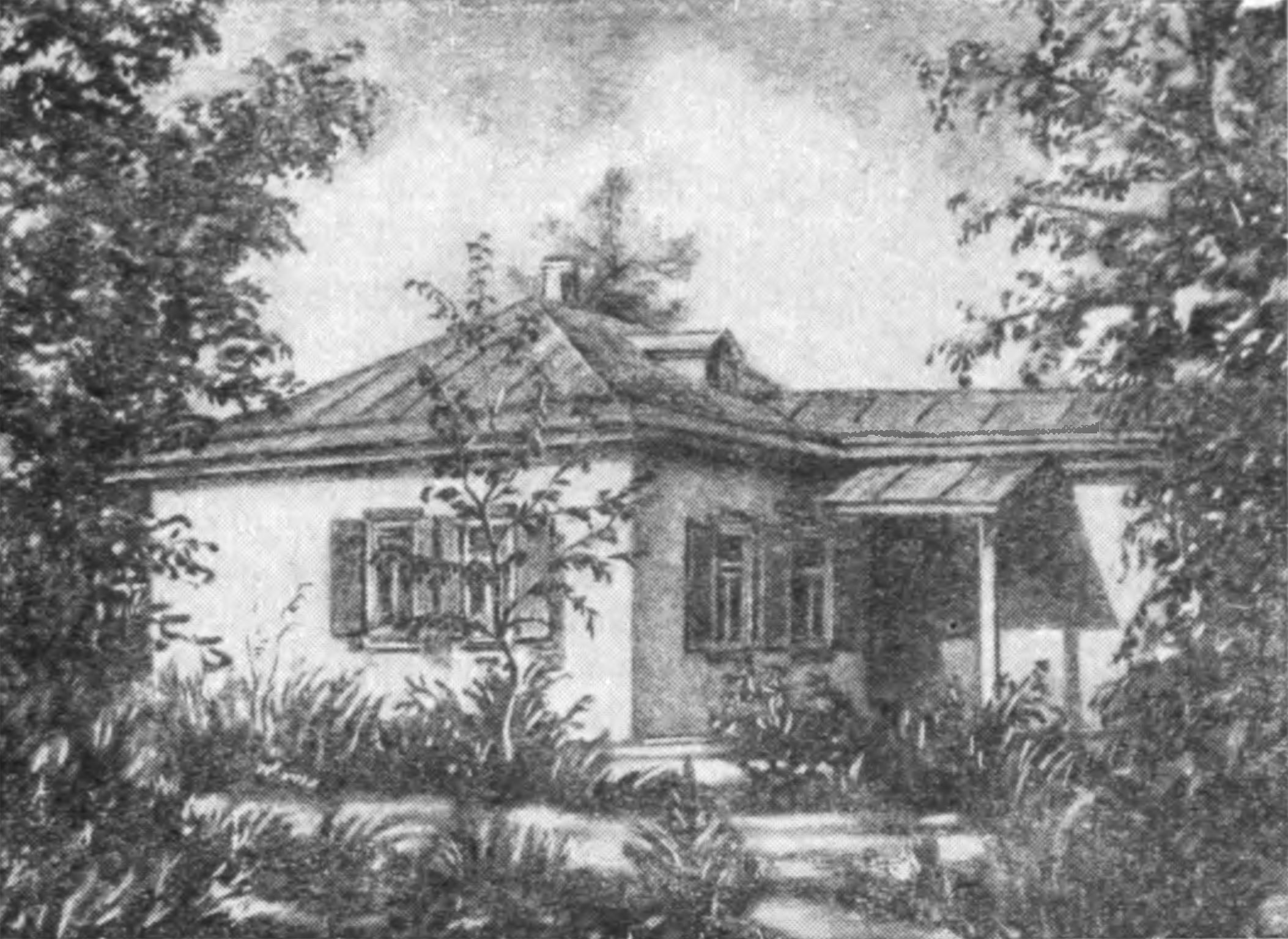 Таганрог. Дом, где родился А.П. Чехов. Рисунок С.М. Чехова