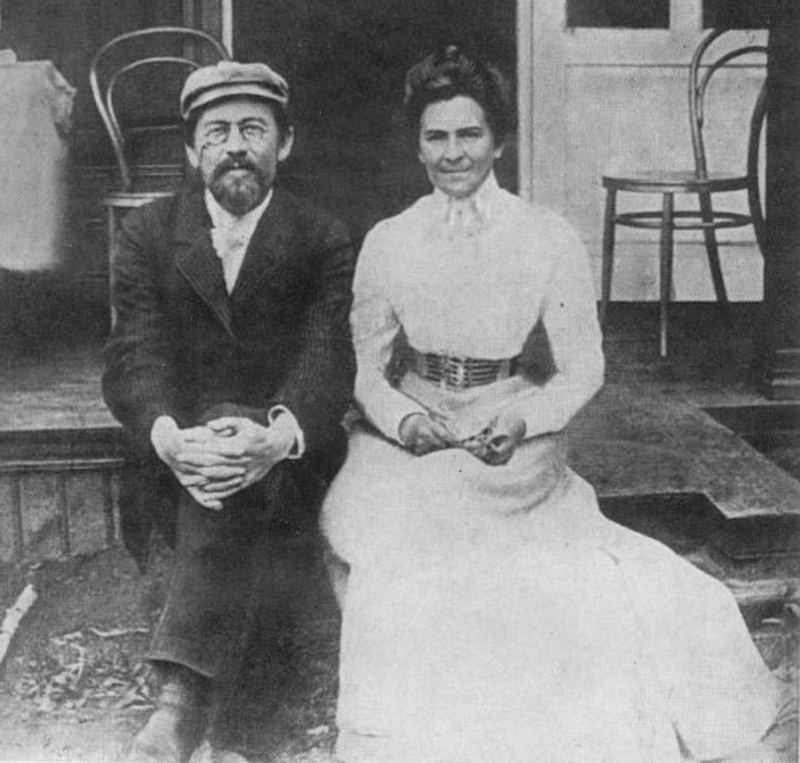 Антон Павлович Чехов с женой Ольгой Леонардовной. Андреевская кумысолечебница в Аксенове