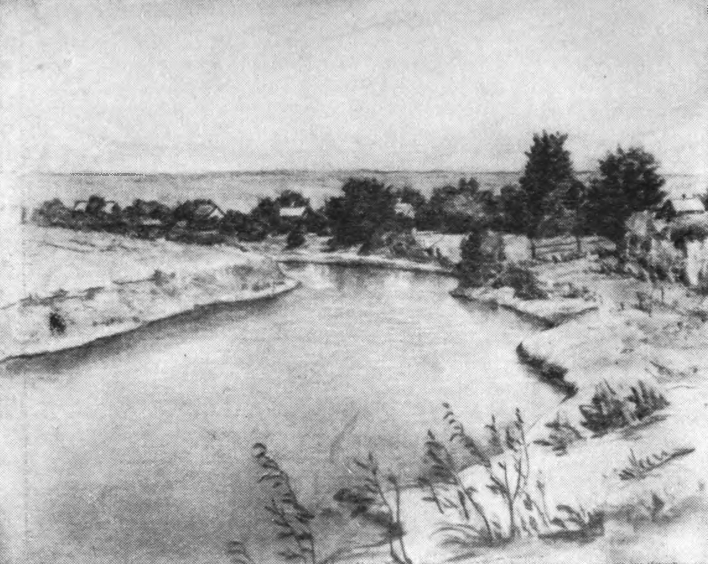 Княжая. Река Крепкая. Рисунок С.М. Чехова