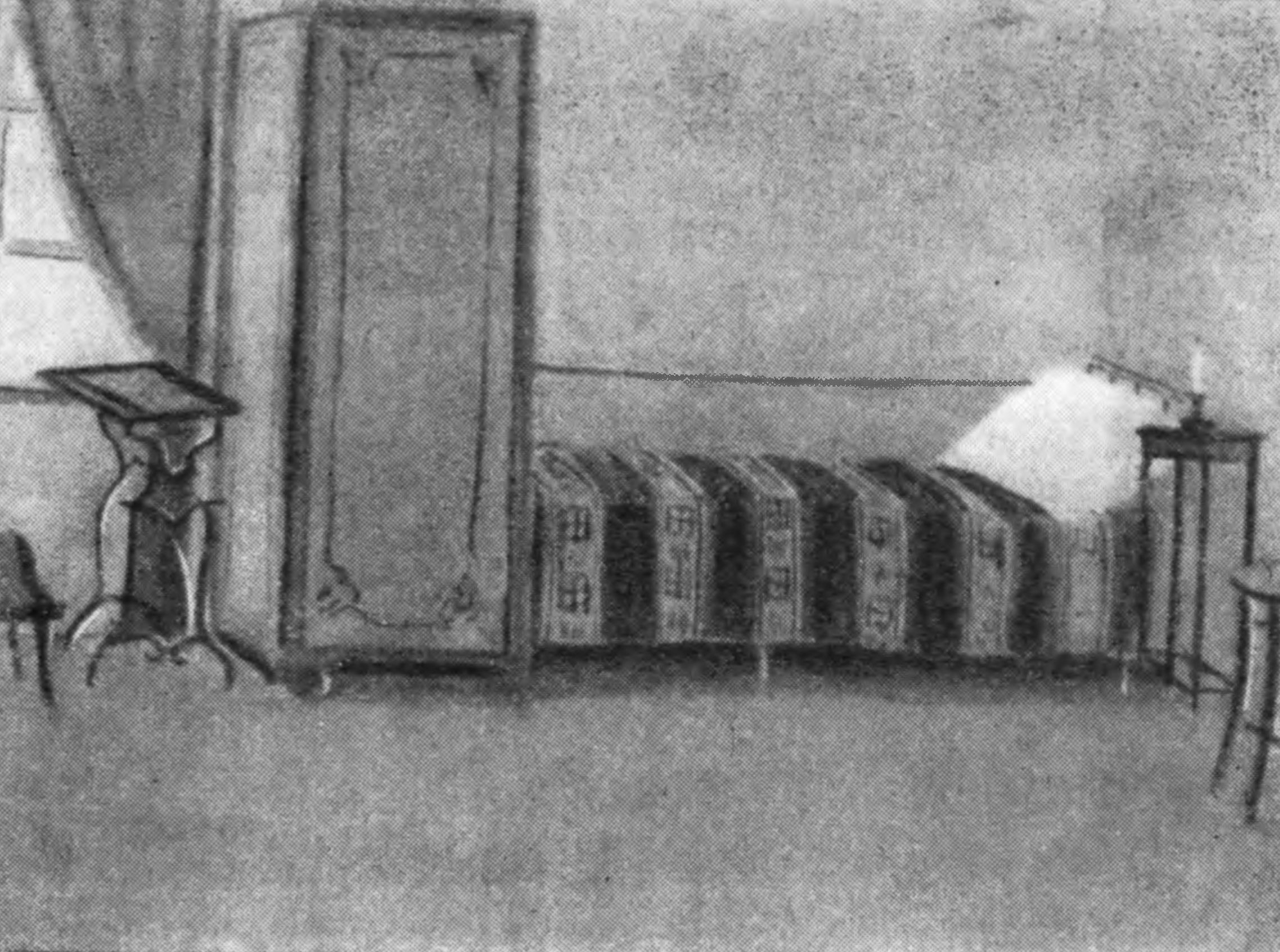 Комната А.П. Чехова в Бабкине. Рисунок М.П. Чехова
