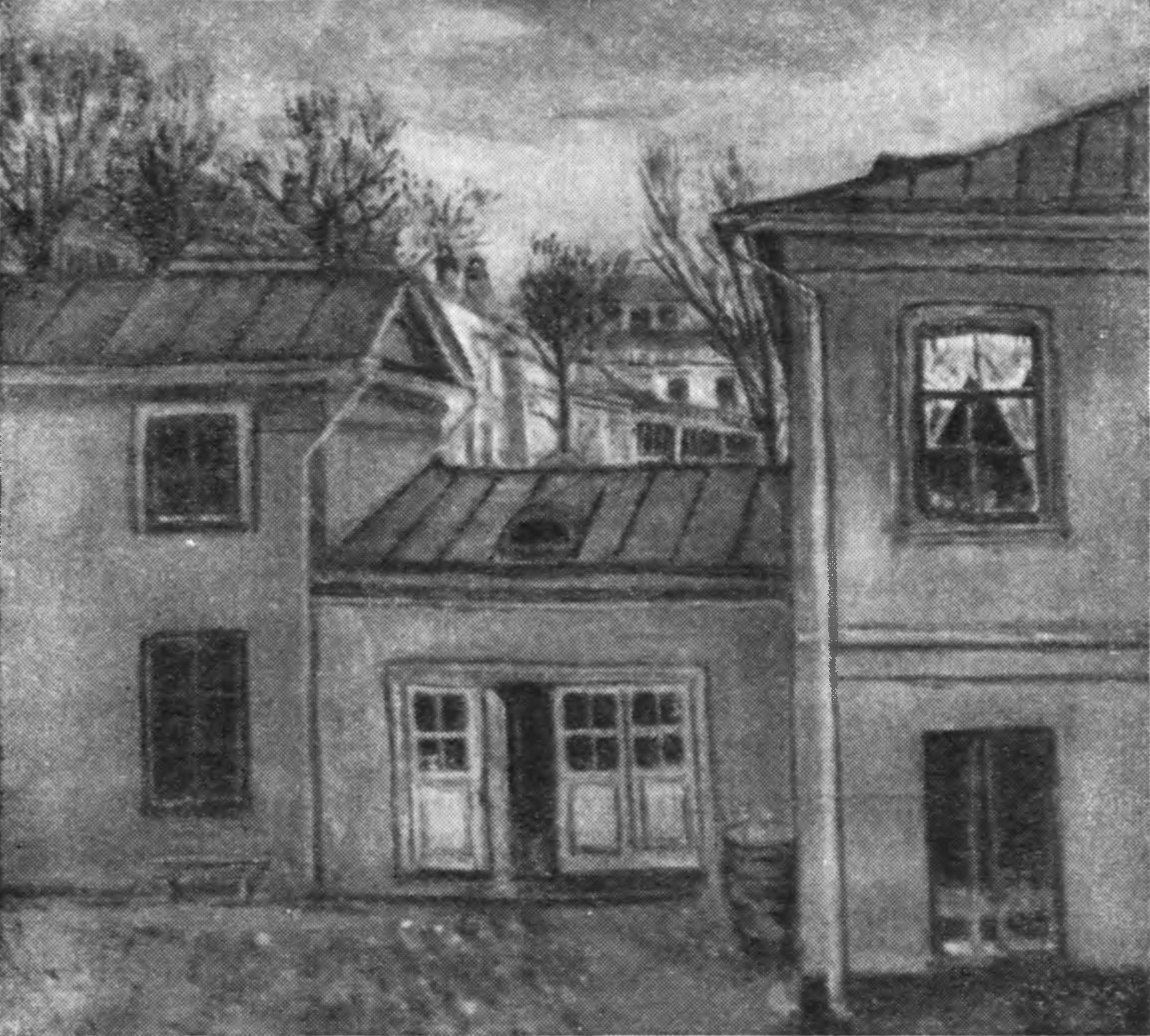 Дом на М. Дмитровке, в котором жили Чеховы. Рисунок М.П. Чехова