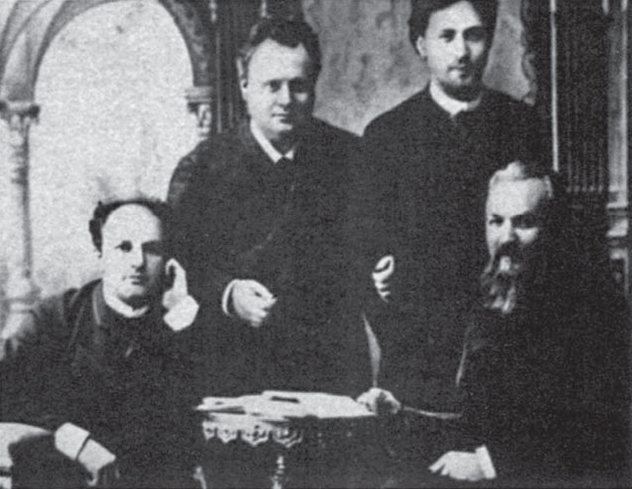П.М. Свободин, В.Н. Давыдов, А.П. Чехов, А.С. Суворин. Санкт-Петербург, январь 1889 г.